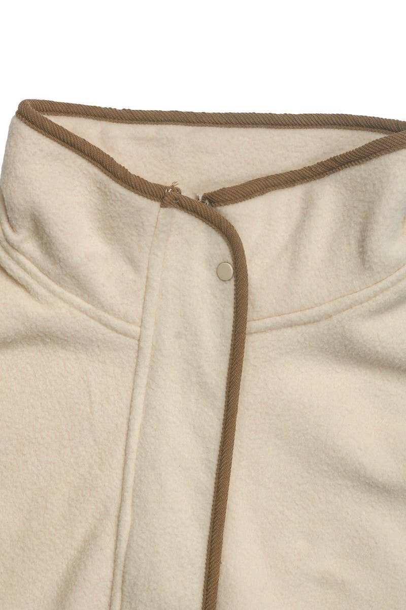 CWOCO1159_AUTUMN AND WINTER LAPEL SHORT ZIPPER JACKET