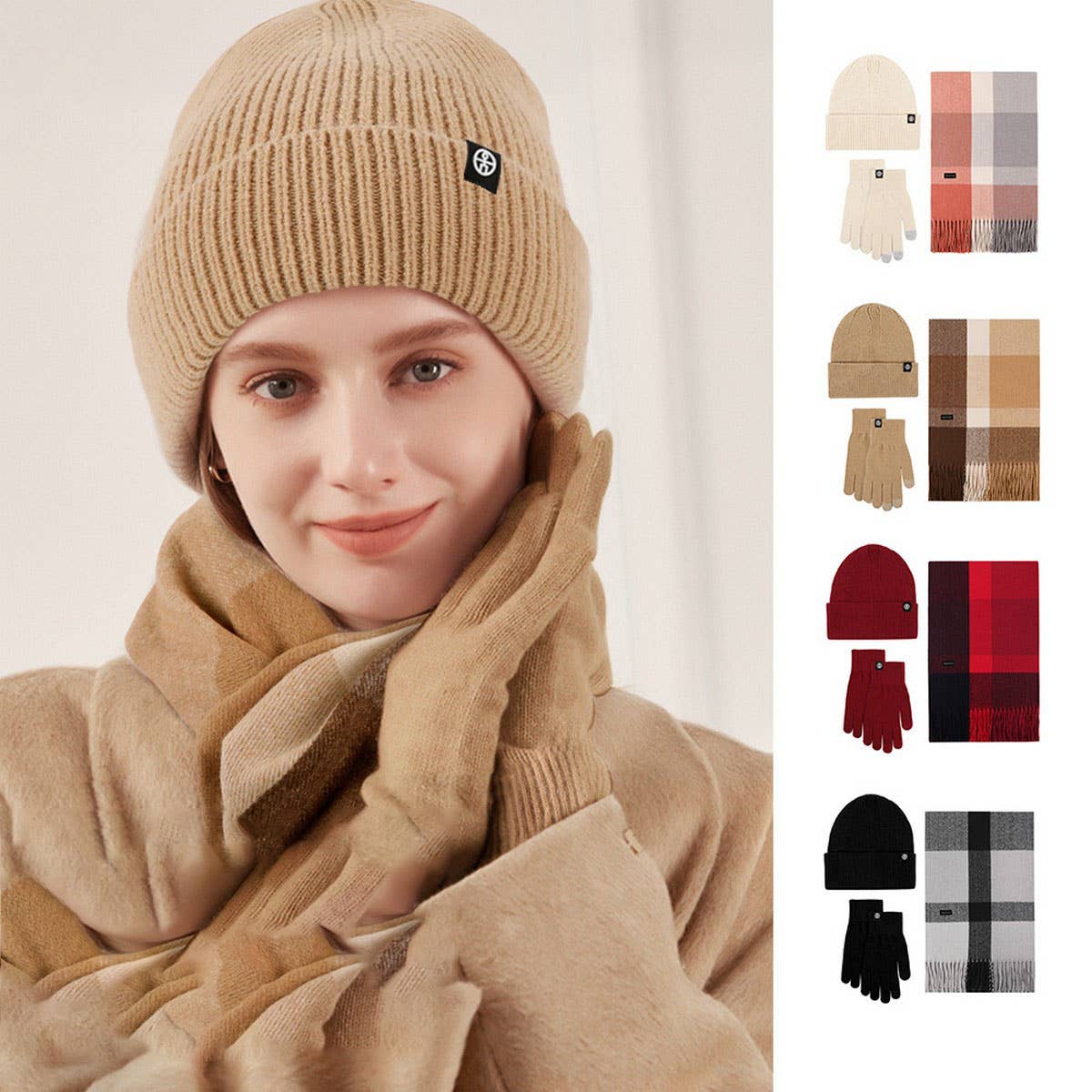 WINTER SHAWL COLD-PROOF THICKENED KNITTED SUIT