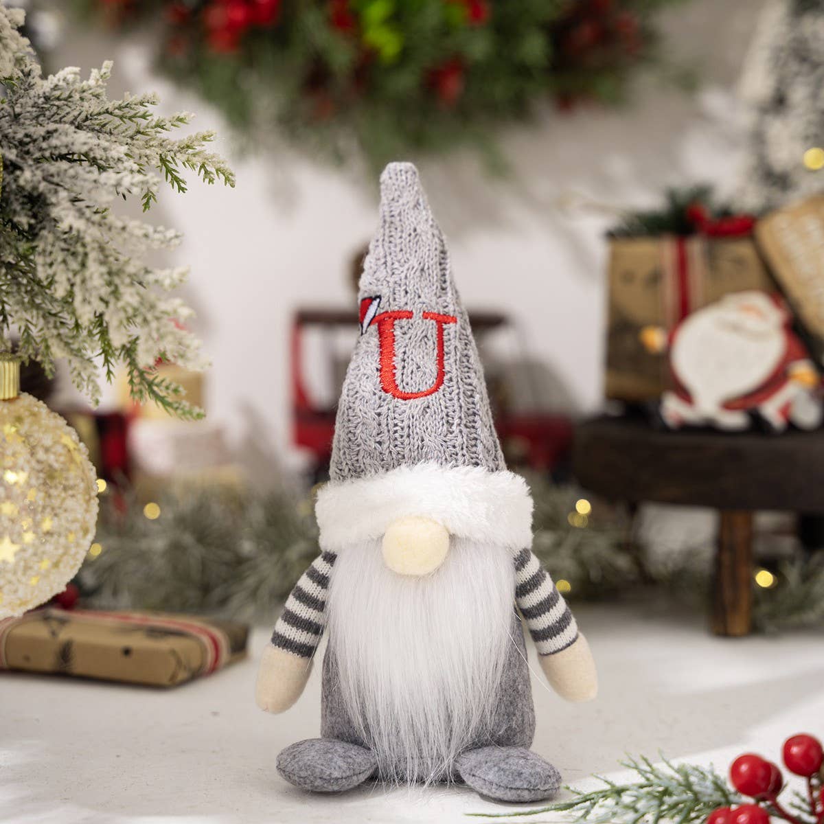 CWMM10338_CHRISTMAS KNITTED HAT GNOME RUDOLPH ORNAMENT