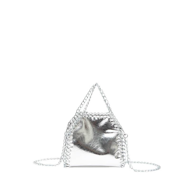 Fashionable pleated chain crossbody bucket bag