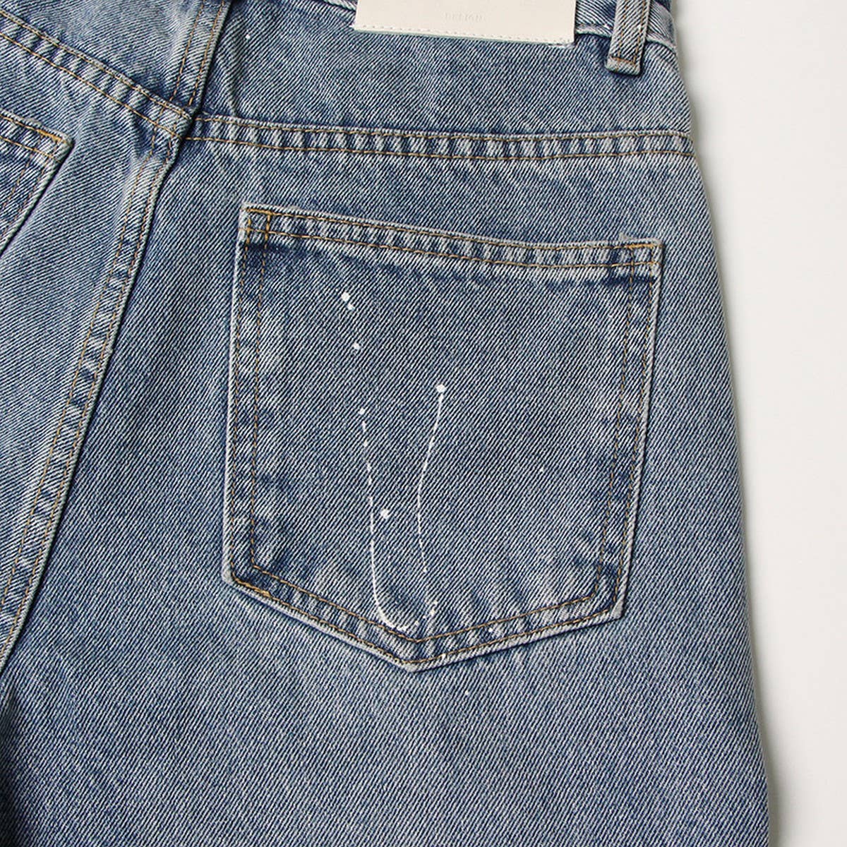 WOMENS HIGH WAISTED STRAIGHT LEG PATCHWORK JEANS