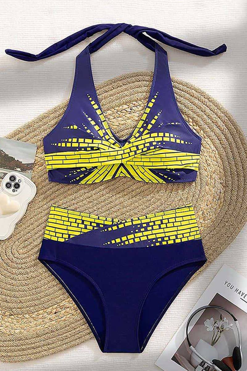 CWMW0843_CASUAL TWO-PIECE CONSERVATIVE SPORTS SWIMSUIT