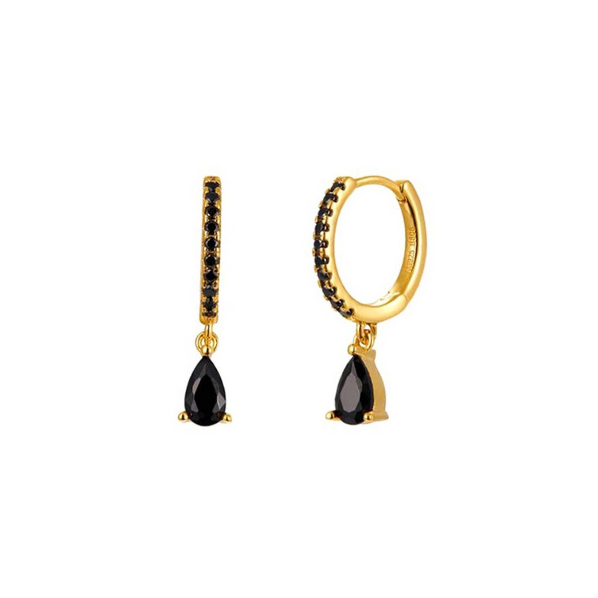 LIGHT LUXURY TEARDROP DIAMOND FRENCH EARRINGS