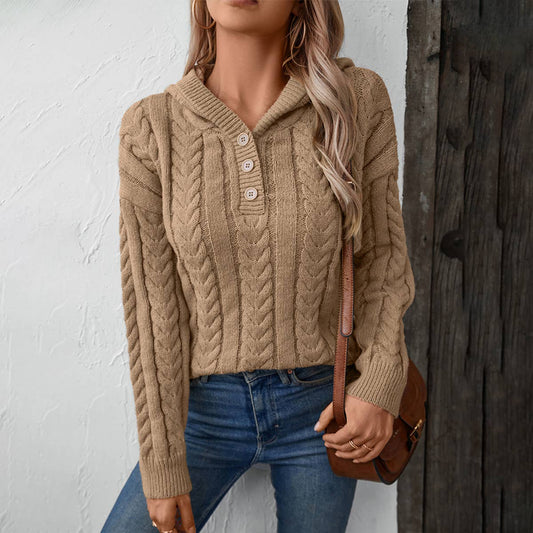 VINTAGE BUTTON TWIST KNIT TOP
