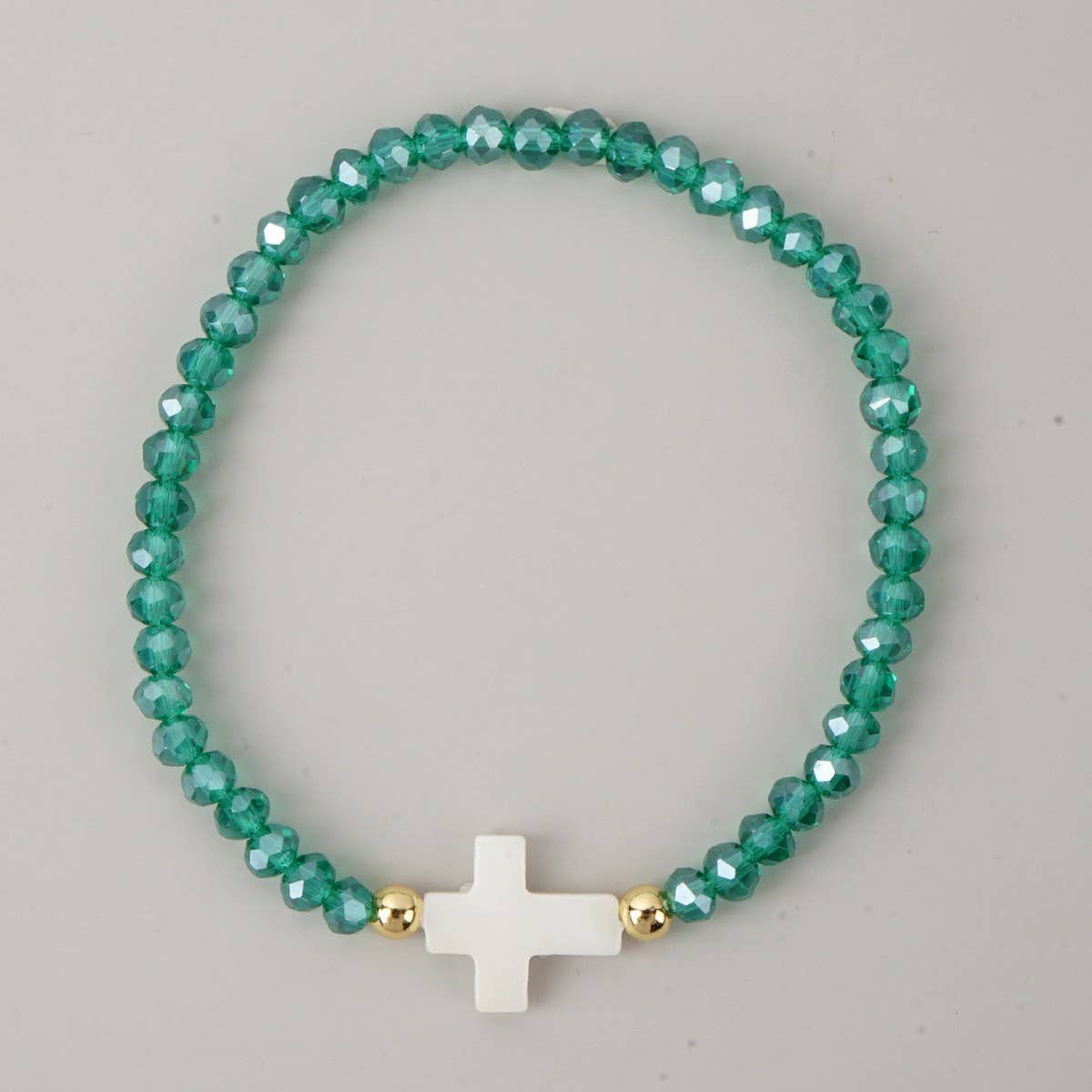 CROSS COLORED CRYSTAL HANDMADE BRACELET