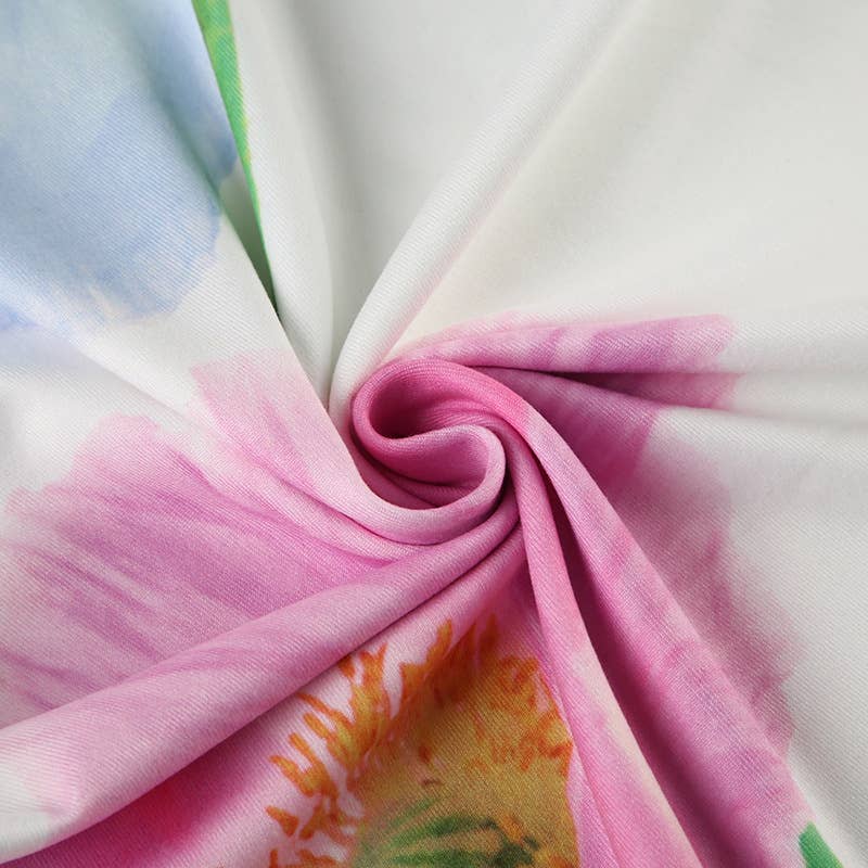 Fashion and sexy printed halter backless dress