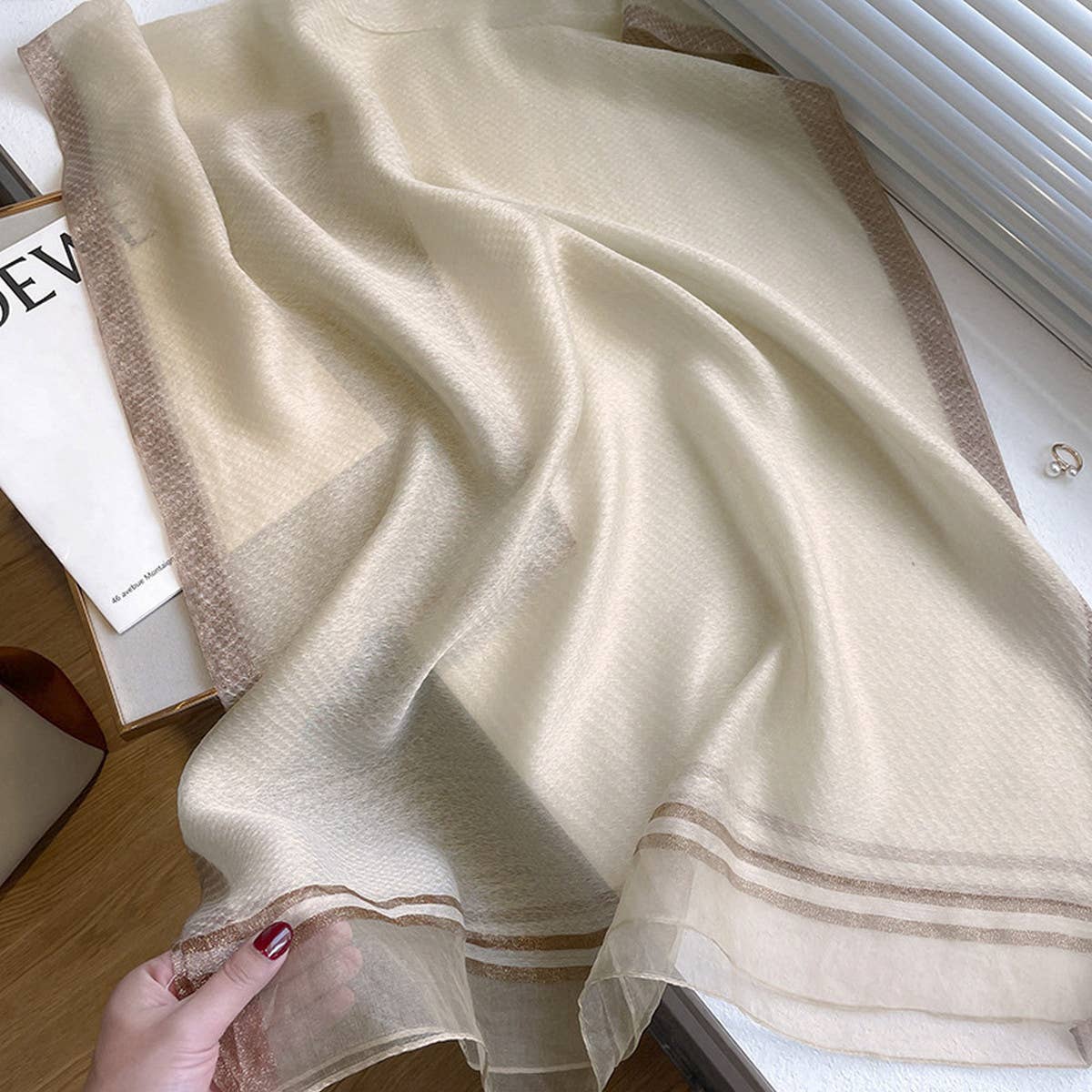 Silk Blend Scarf for Women - Lightweight