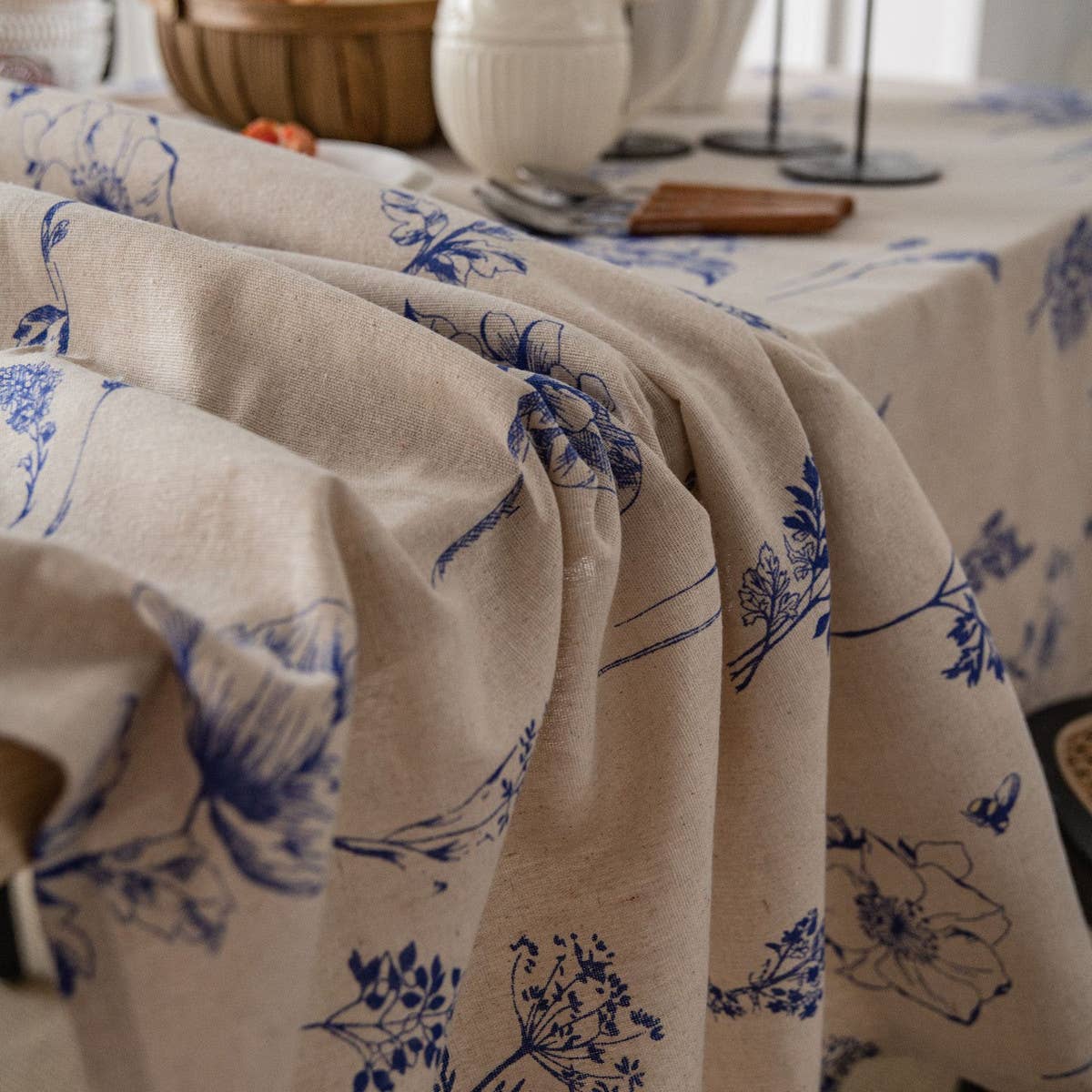 COTTON AND LINEN RECTANGULAR FRESH TABLECLOTH