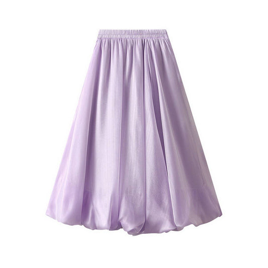 SHINY SILK PEARLESCENT FLOWER PETAL SKIRT