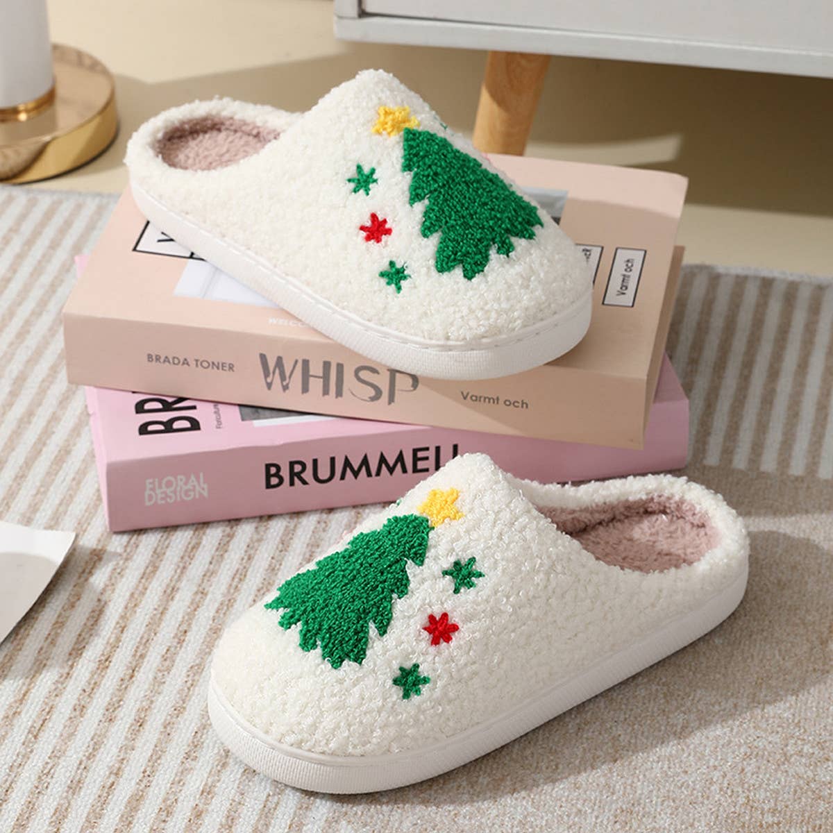 HOME CHRISTMAS TREE WARM COTTON SLIPPERS