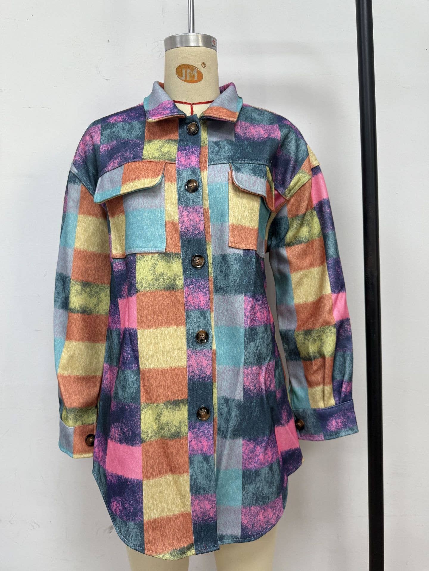 Tweed printed casual and fashionable lapel coat