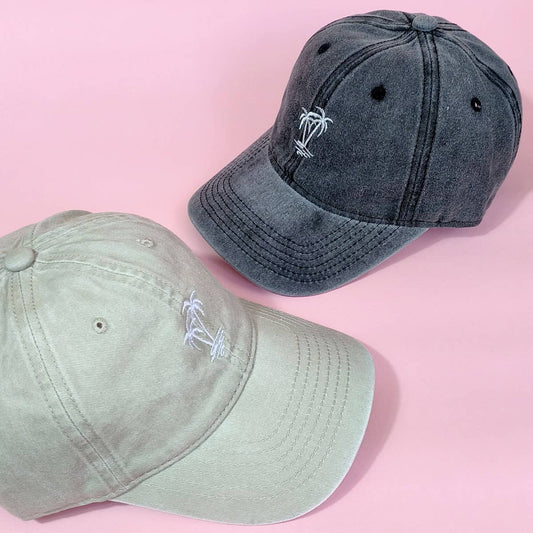 Soft Top Baseball Cap, Coconut Tree Design CWAH0017