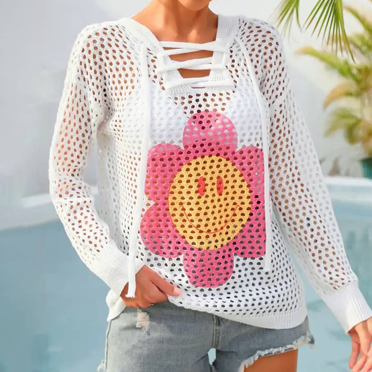 HOODED PRINT FASHION HOLIDAY LONG SLEEVE SUNBLOCK_CWOHOL0515