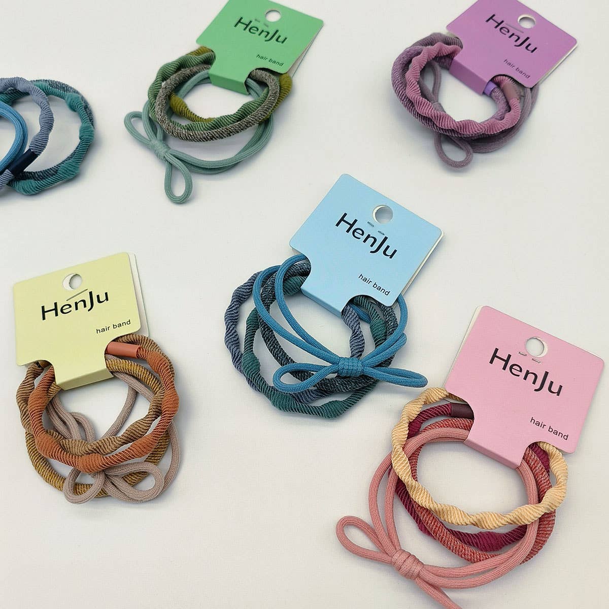 4 PIECES OF CANDY-COLORED SIMPLE HAIR TIES_CWAHA1130
