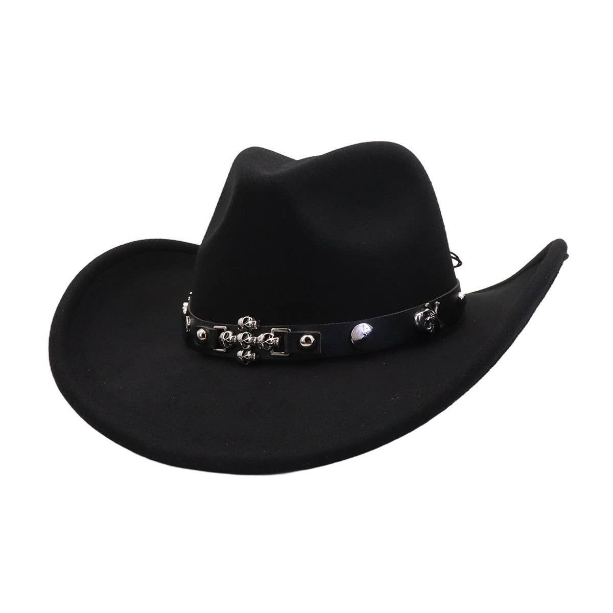 Ethnic Style Wool Blend Felt Cowboy Fedora Hat_CWAH04381