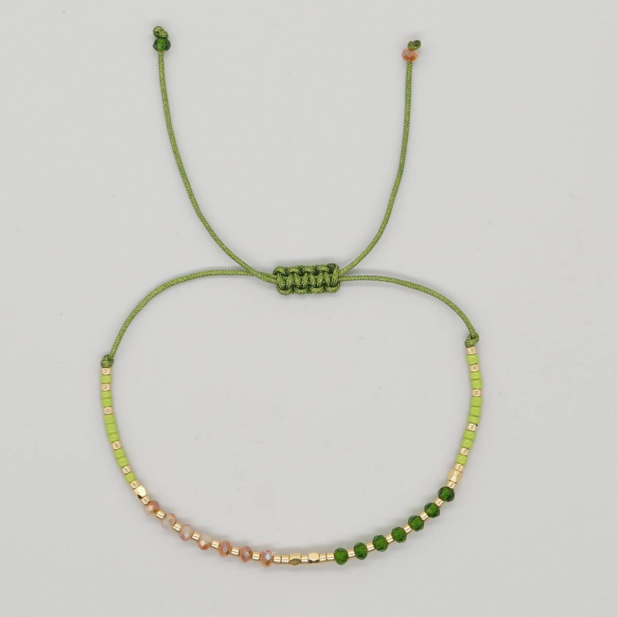 GRADIENT COLOR CRYSTAL FLAT BEAD BRACELET_CWMM3816