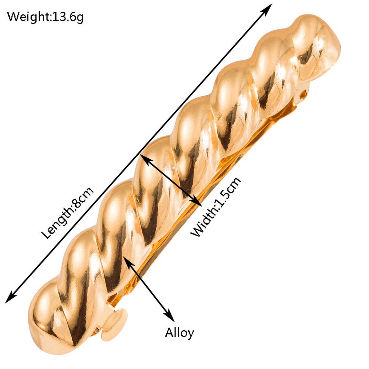 New Metal Geometric Twist Bead Spring Hair Clip