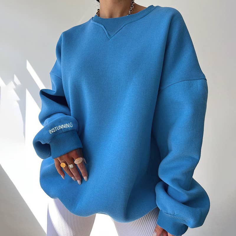 KNIT CREW-NECK LONG-SLEEVED FASHION CASUAL HOODIE