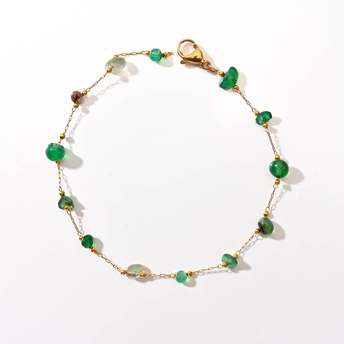 Stainless Steel Anklet with Colorful Stone Beads_CWAJE4612