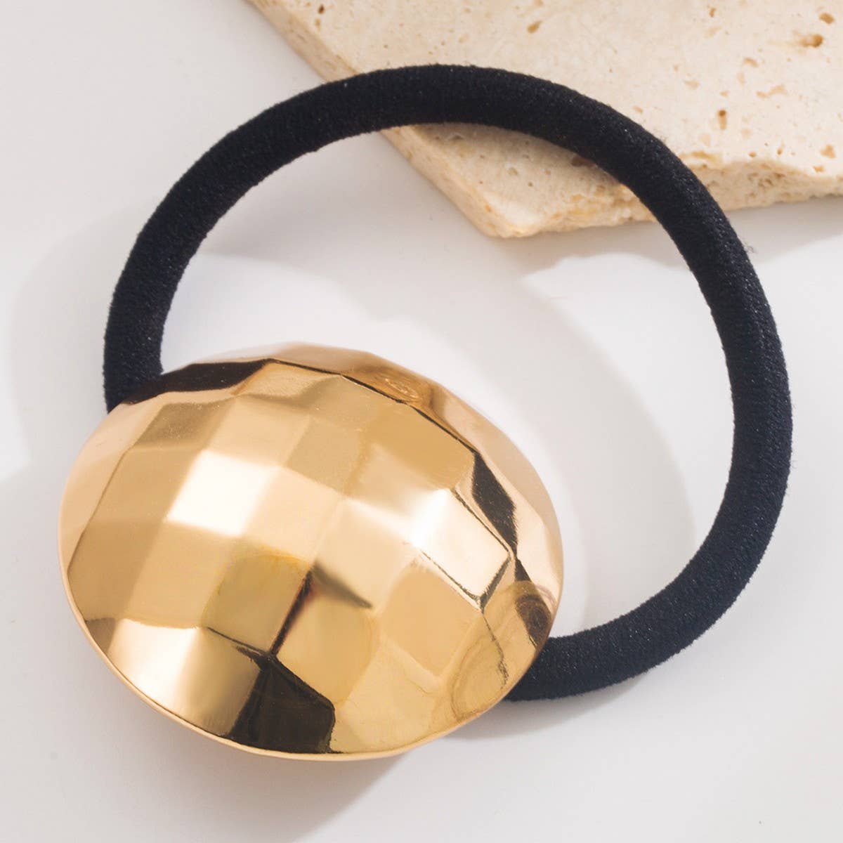Minimalist Geometric Metal Flower Hair Tie