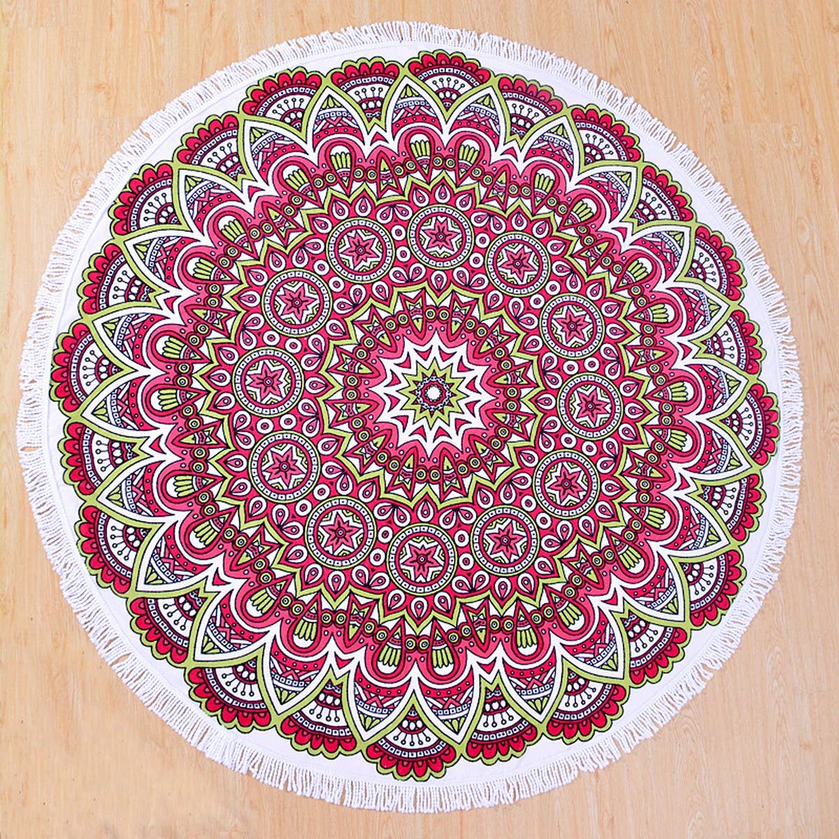 Round Microfiber Tassel Beach Towel Blanket