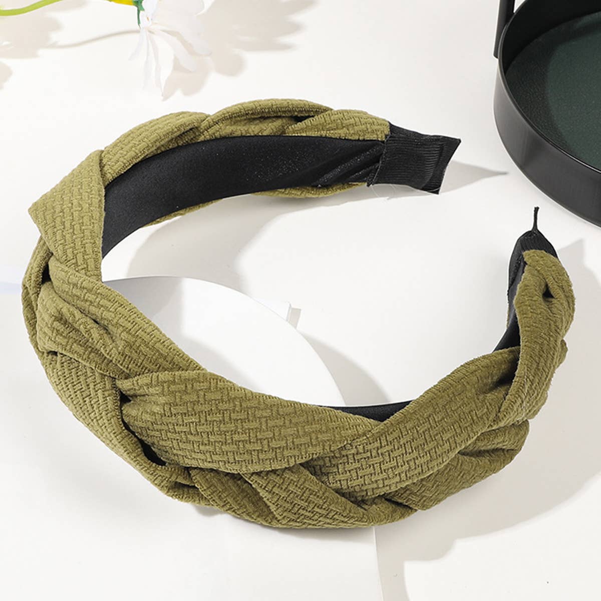 4PCS COLOR BLOCK WEAVE DETAIL HEADBAND_CWAHA0236