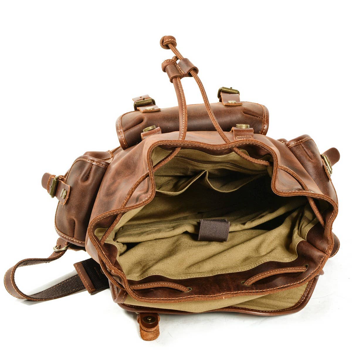 Men's Leather Travel Backpack for Hiking_CWAB5550