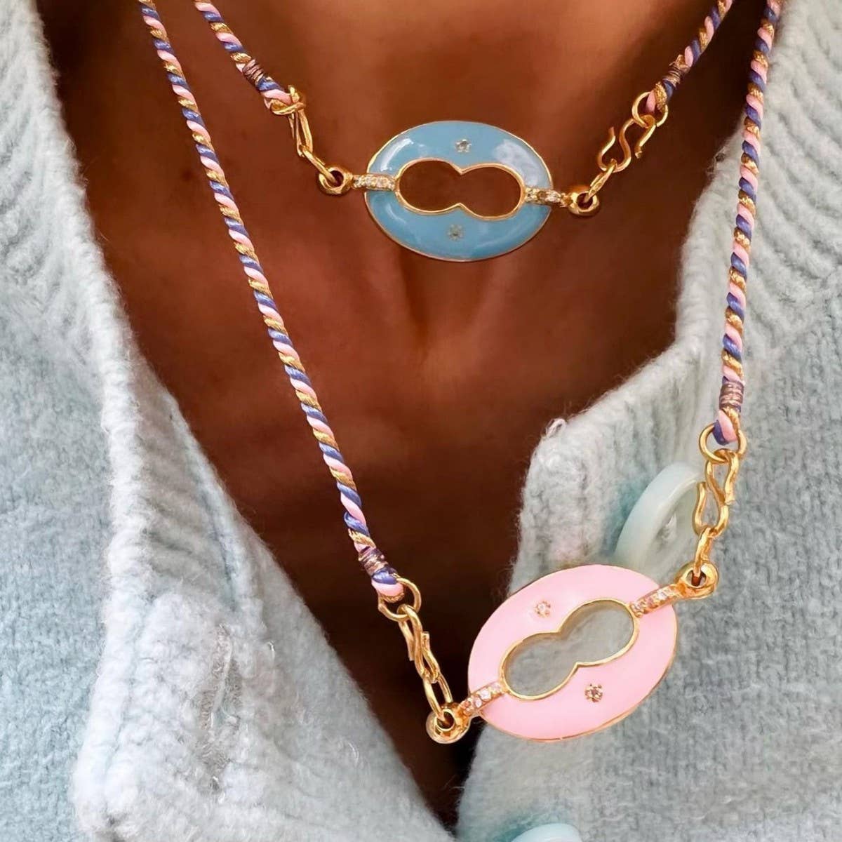 Colorful Dopamine Love Lips Pendant Necklace