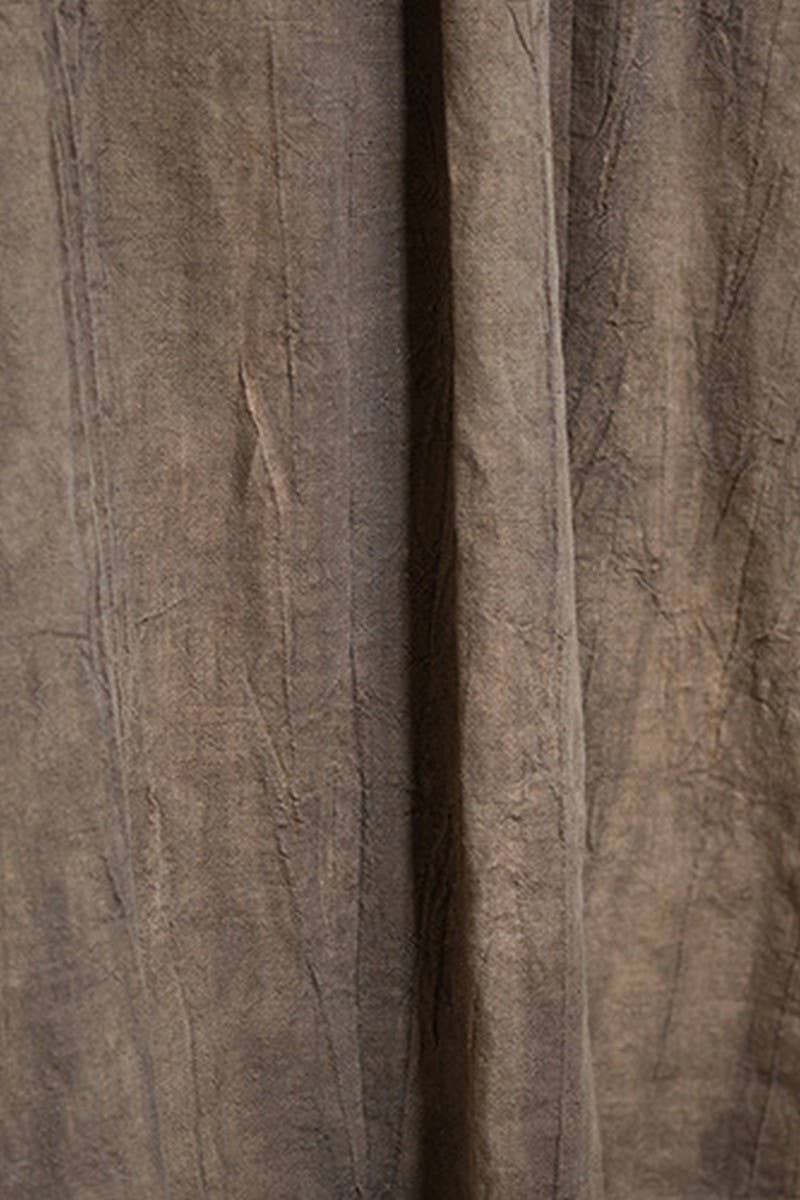 CWBLS0307_COTTON AND LINEN ELASTIC WAIST LONG LOOSE SKIRT