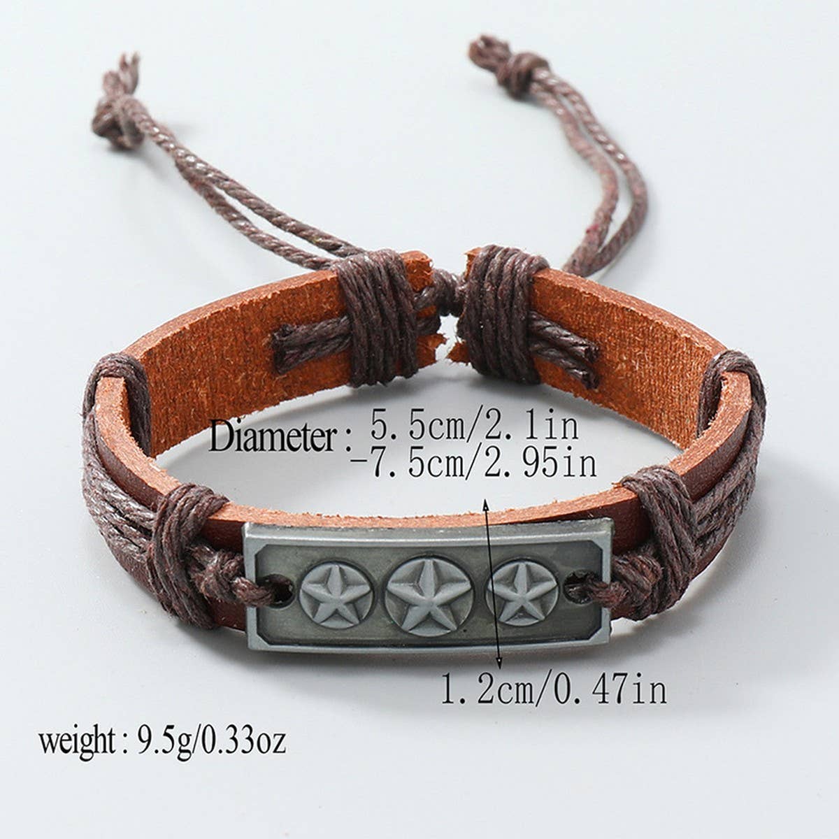 SIMPLE HAND-WOVEN VINTAGE LEATHER BRACELET_CWMM4517