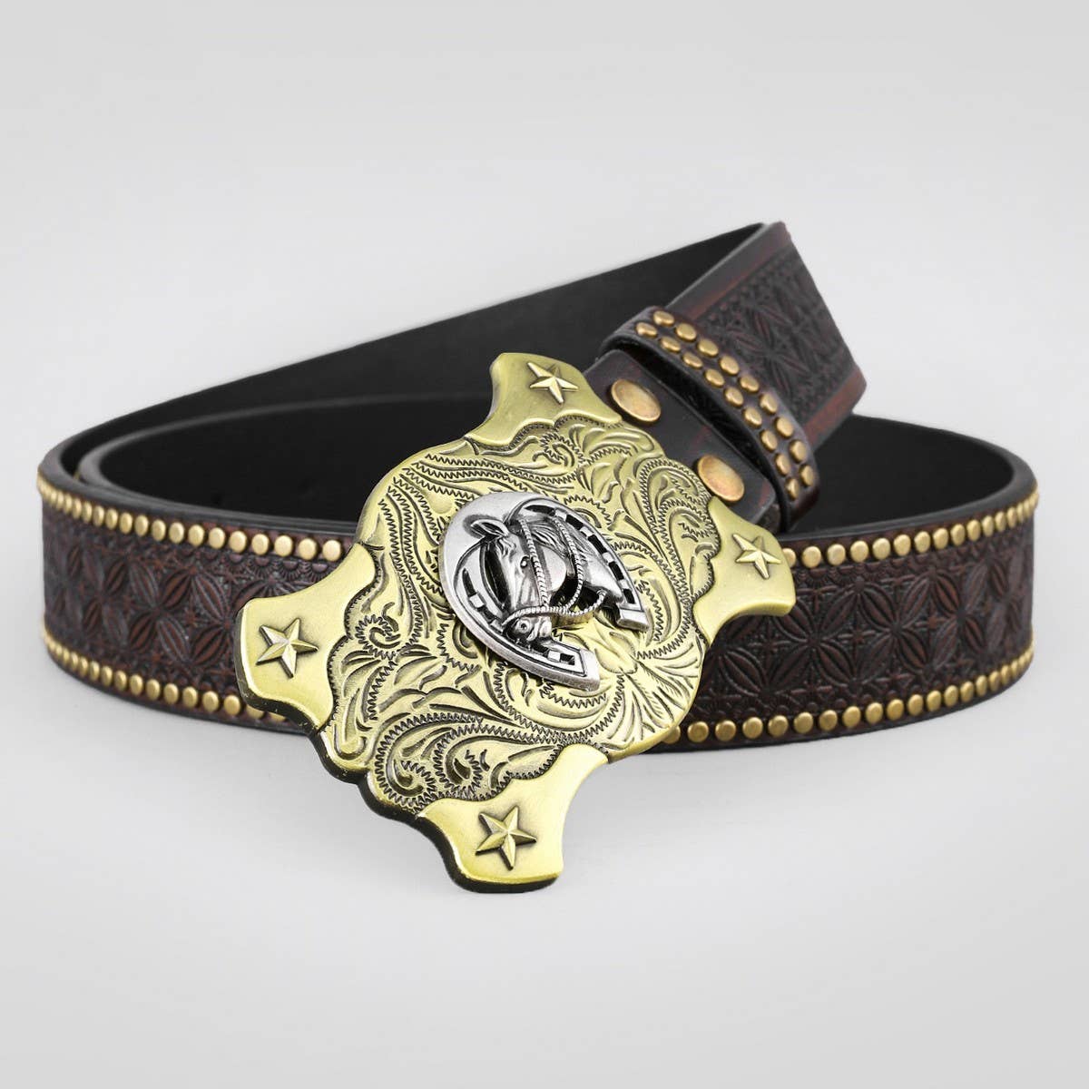 TRENDY BUCKLE RIVET WESTERN BELT_CWABE0417