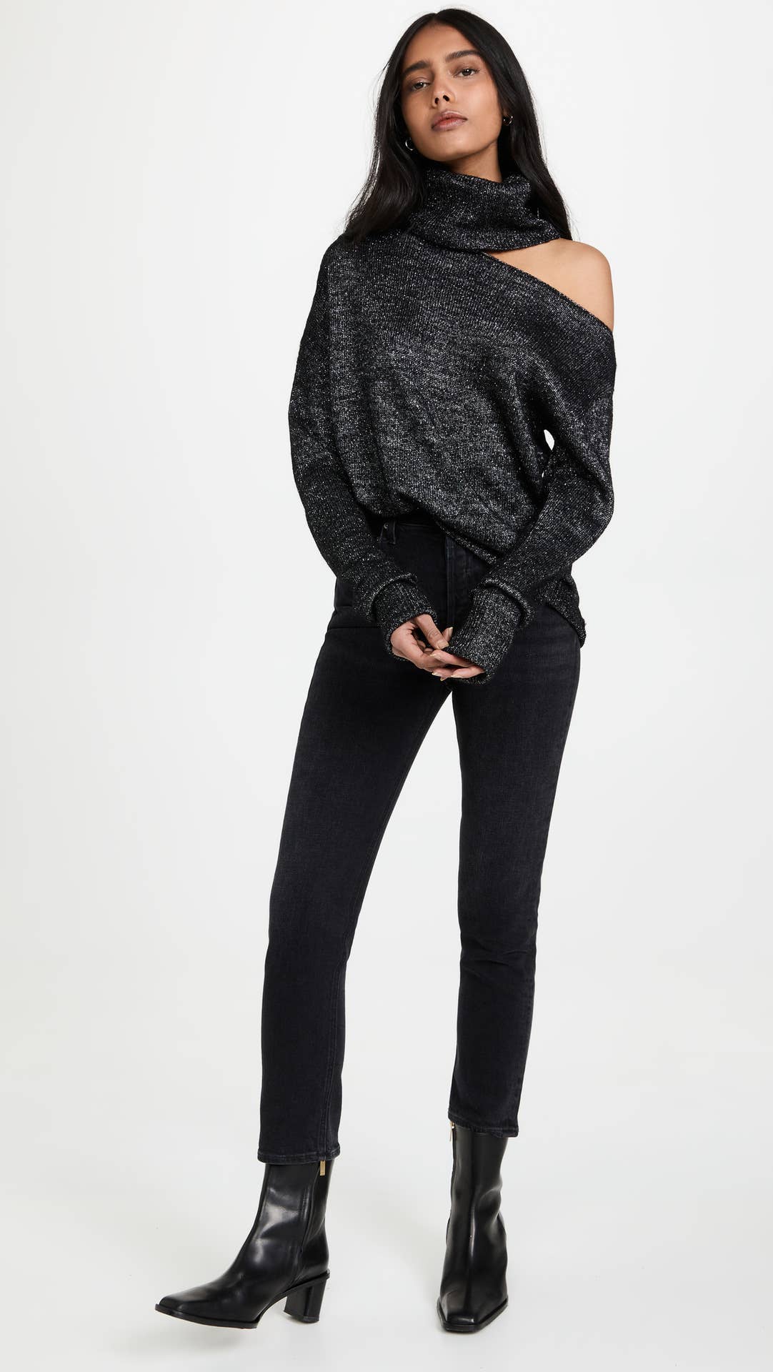 SEXY SWEATER WITH TWO LAPELS MISSING SHOULDERS