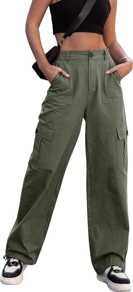 STYLISH MULTI-POCKET CARGO STRAIGHT LEG PANTS