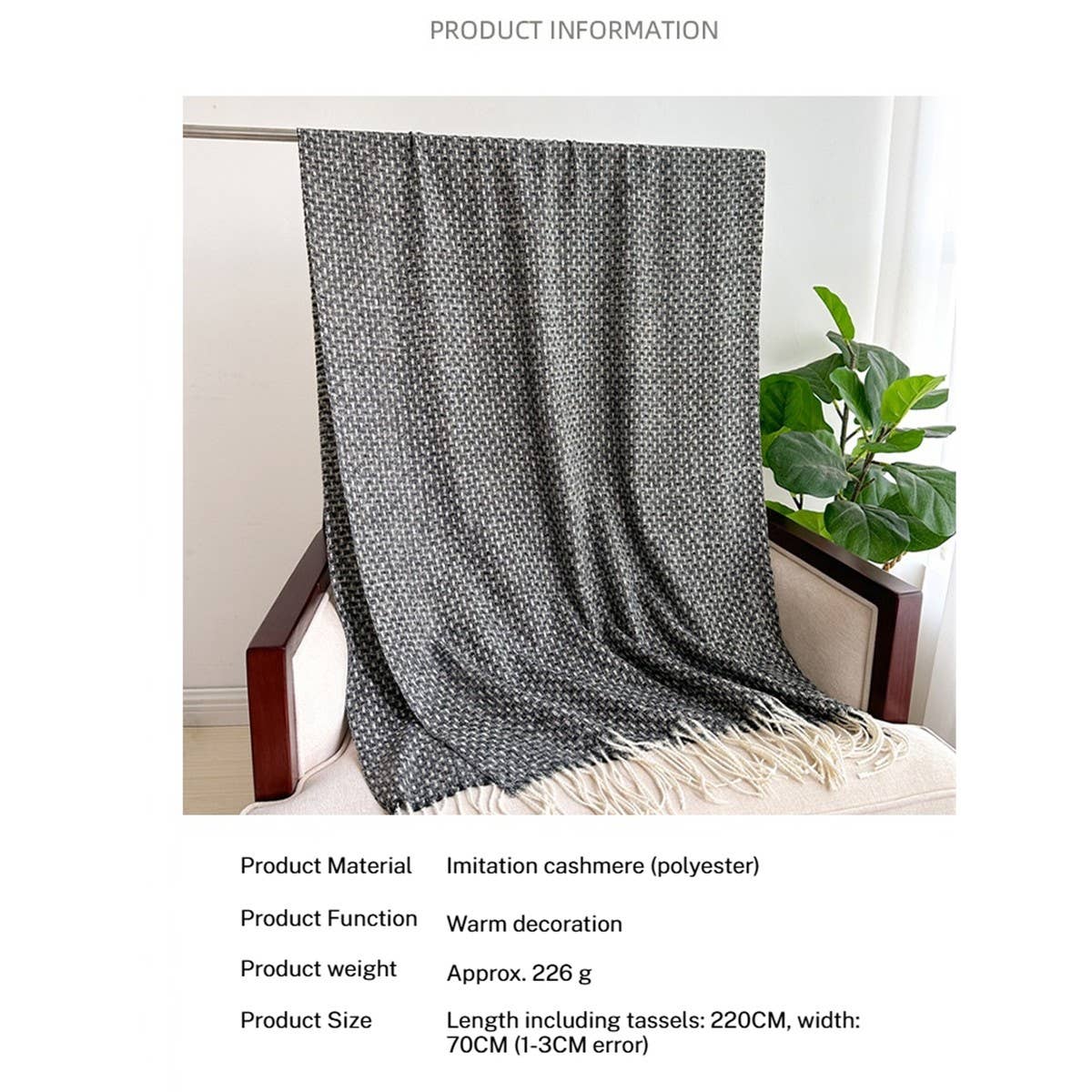 Elegant Thick Knit Shawl Scarf for Women