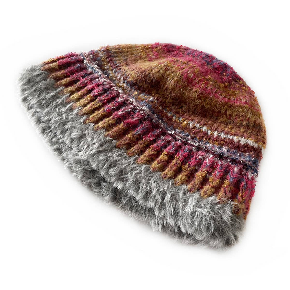 CHILDREN'S KNITTED HAT COLORFUL STRIPED BUCKET HAT_CWAH2050