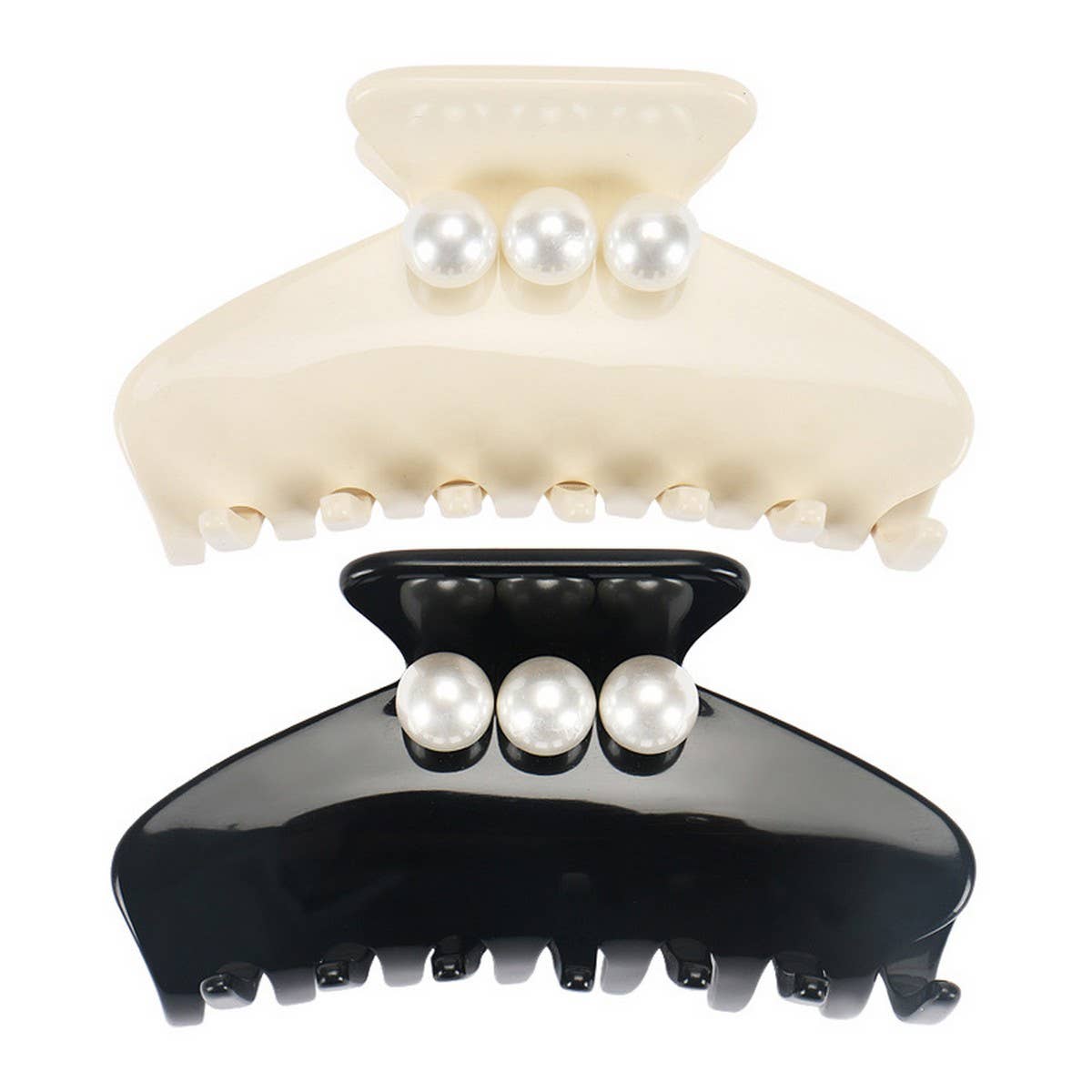 ACETATE SHARK CLIP PEARL HAIR ACCESSORY HAIRPIN_CWAHA4267
