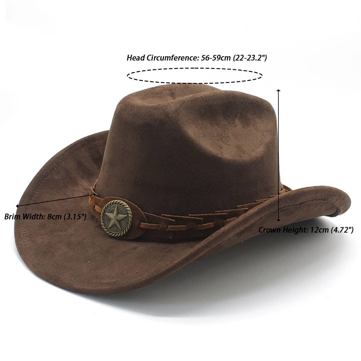 Faux Suede Felt Cowboy Hat Men's Classic Fedora_CWAH2510
