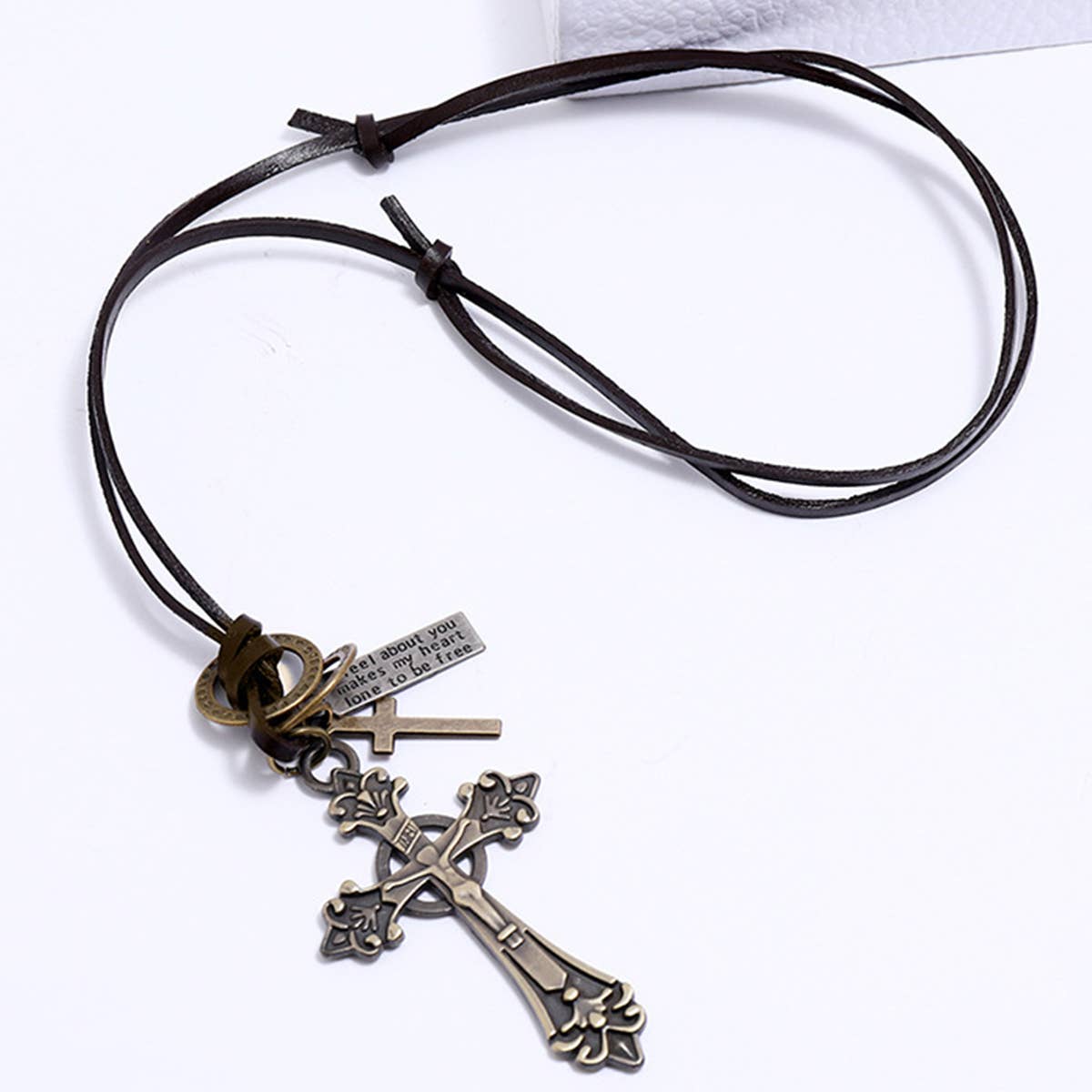 RETRO  ADJUSTABLE CROSS PENDANT NECKLACES_CWAJE0498