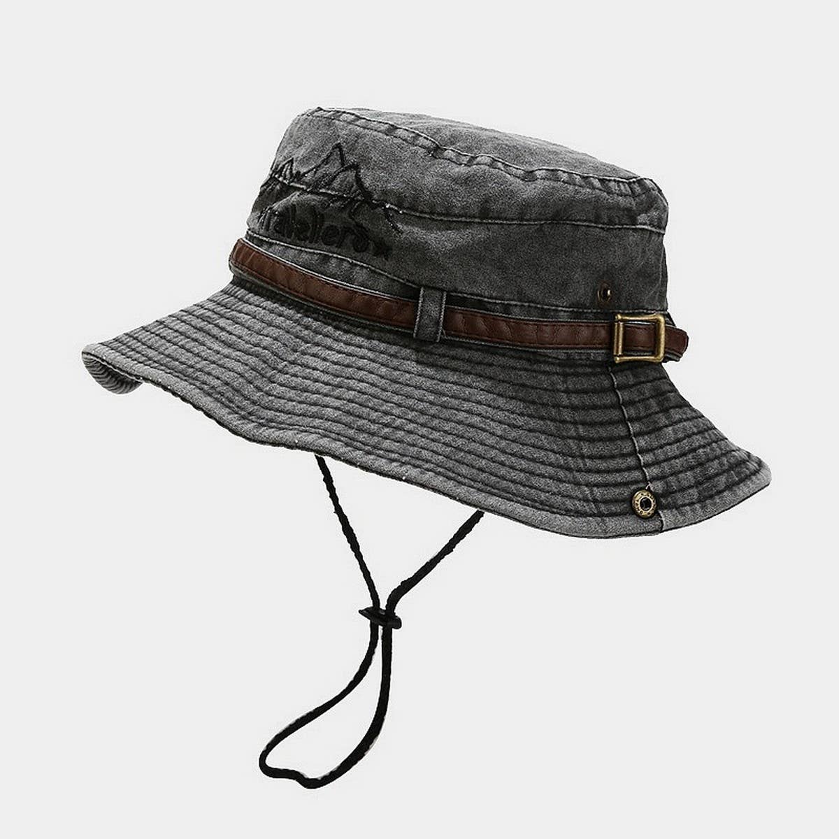 Embroidered Sun Hat with Buckle for Outdoor Sports_CWAH3801