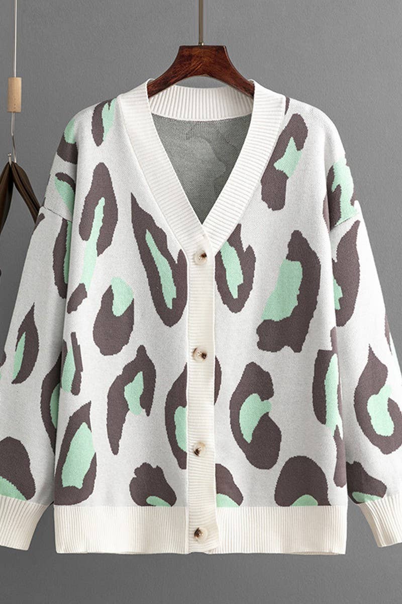 CWOCAL00667_COLORFUL LEOPARD JACQUARD LOOSE CARDIGAN
