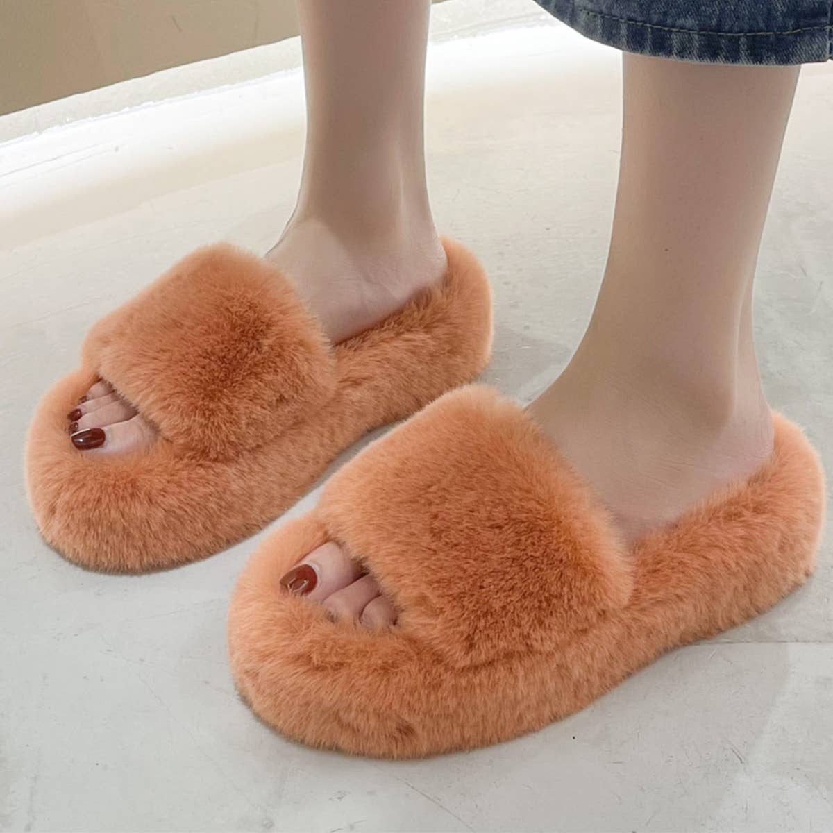 WEAR A THICK BOTTOM OF PLUSH SLIPPERS OUTSIDE
