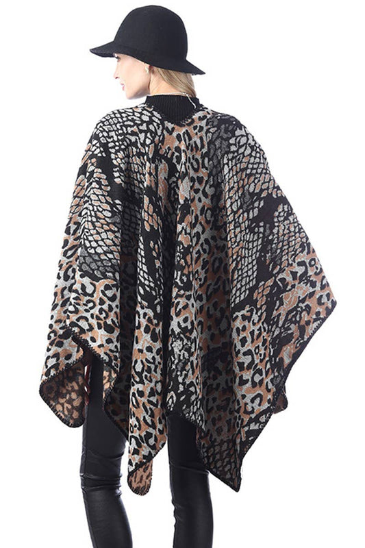LEOPARD PRINTING SHAWL WRAP CAPE PONCHOS