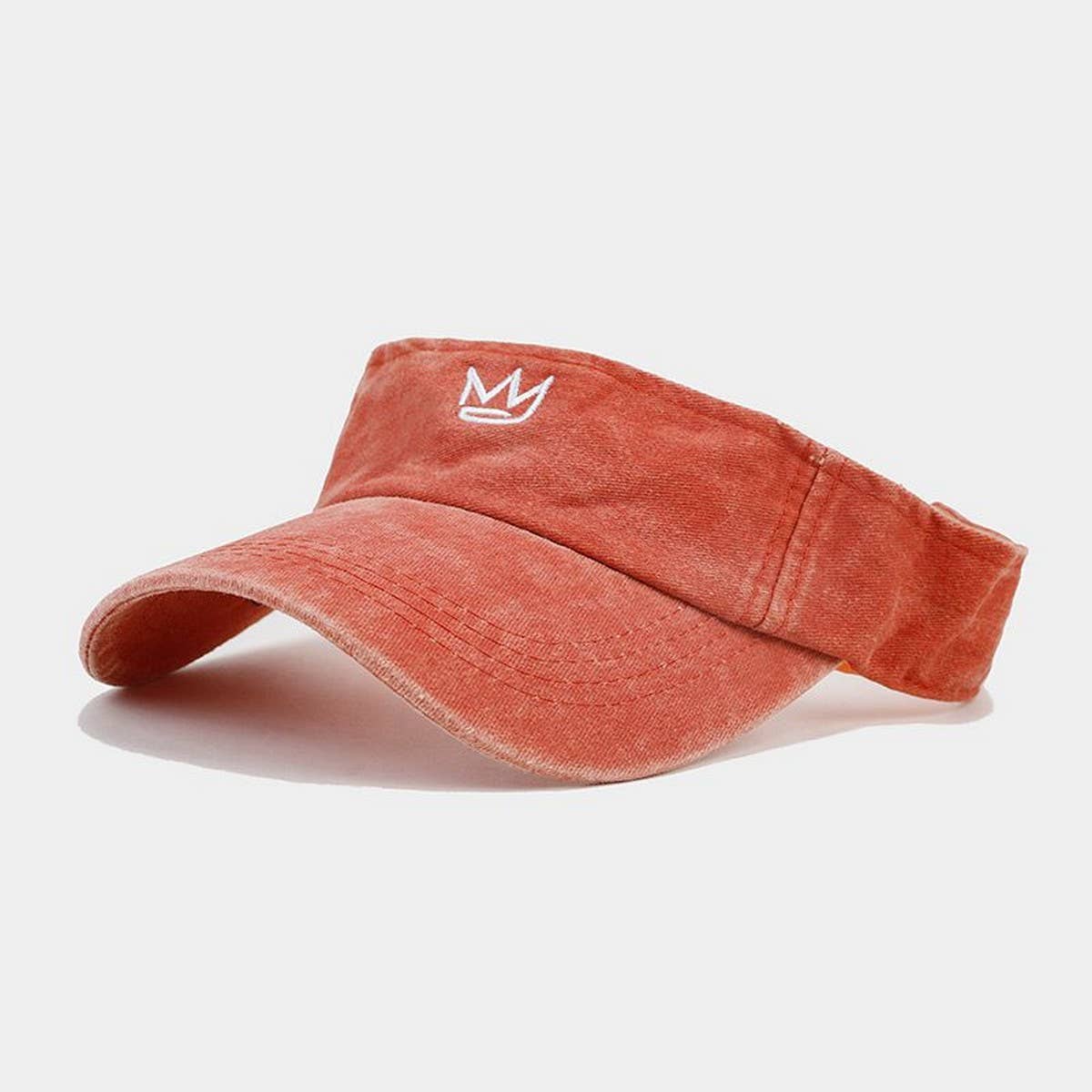 Crown Embroidered Visor Cap - Summer Sun Hat_CWAH3310