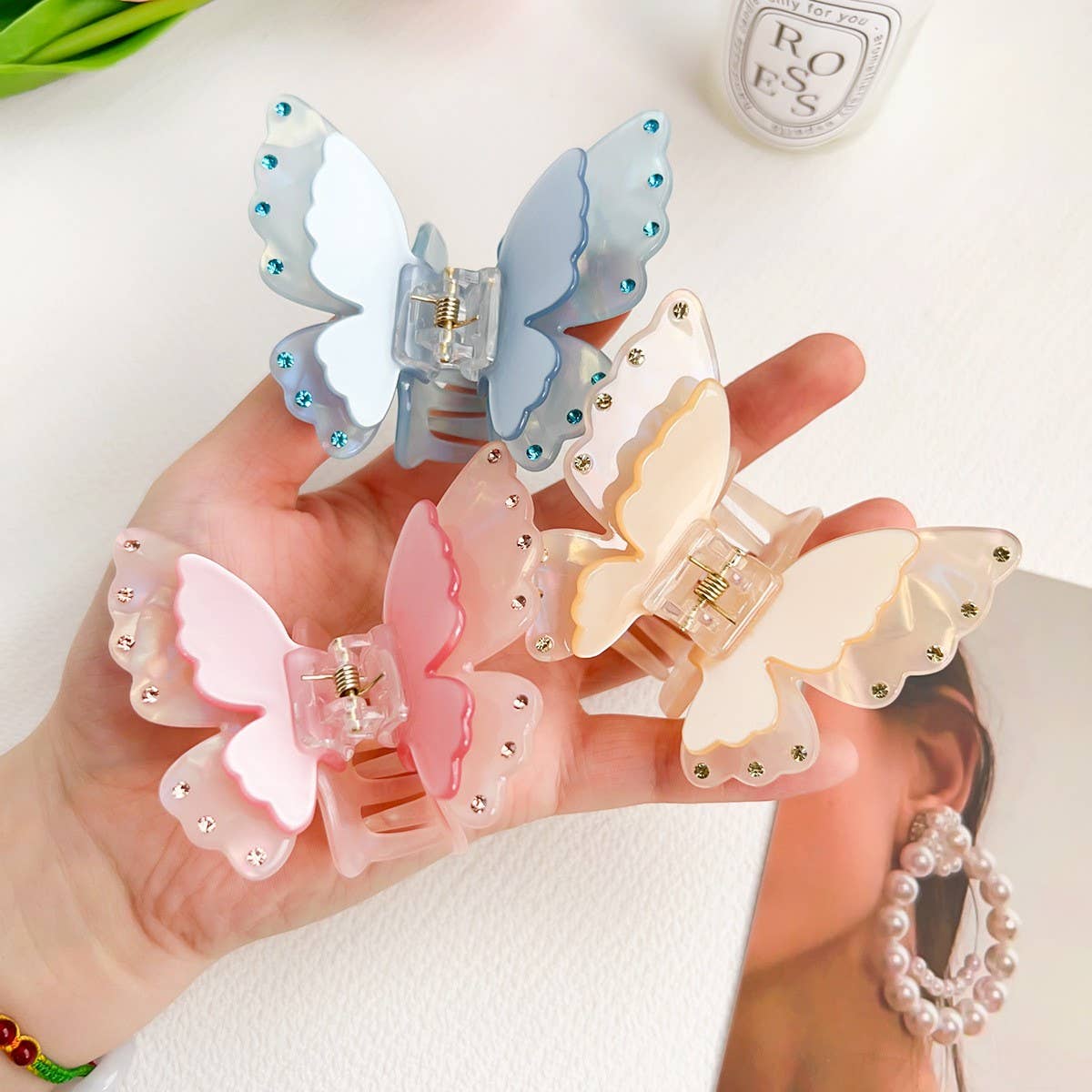 Double Layer Acrylic Butterfly Hair Claw Clip_CWAHA1487