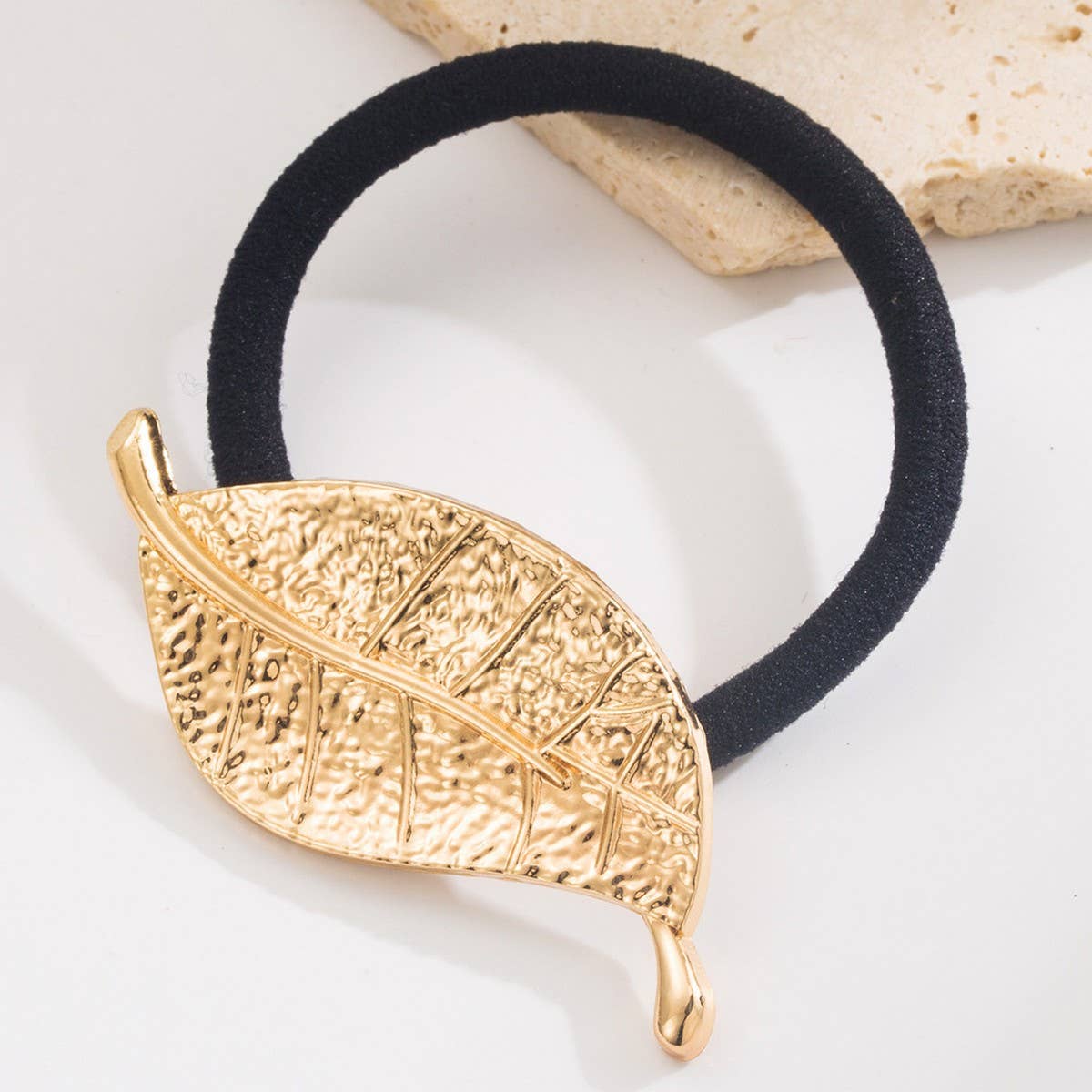 Elegant Leaf Bow Elastic Hair Tie for Women