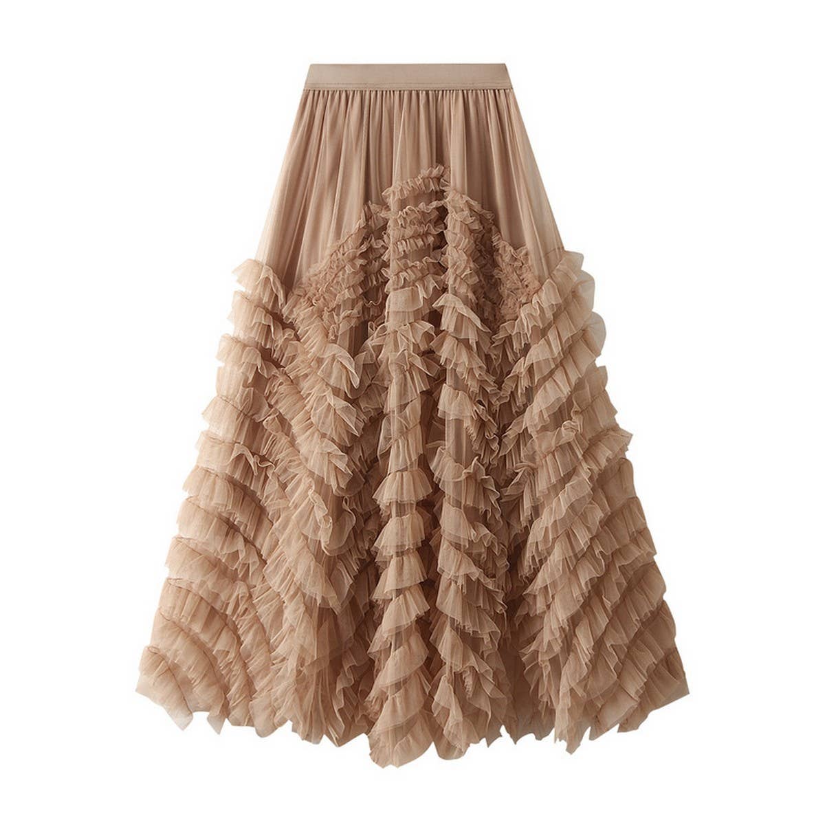Deluxe Tulle Tiered Maxi Skirt with Flare