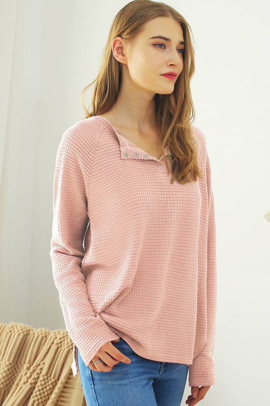 Cwttl1442_Round Neck Long Sleeved Top