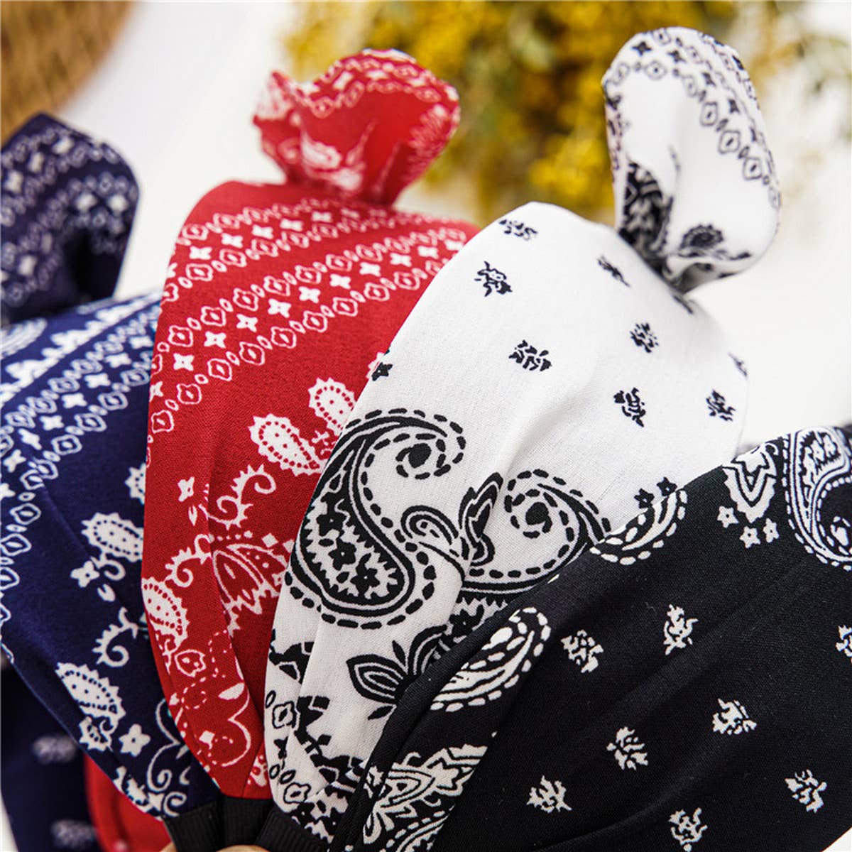 WOMEN NEW CASHEW NUT FLOWER WIDE HEADBAND_CWAHA0831