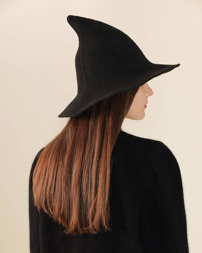 HALLOWEEN FOLDING KNIT HAT PEAKED WITCH HAT