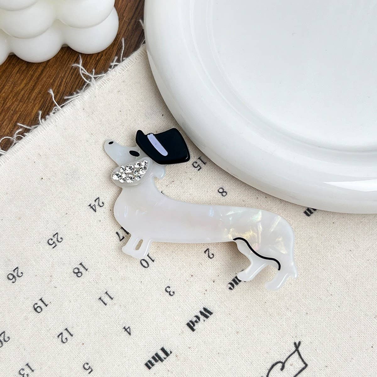 RHINESTONE DOG TEMPERAMENT GIRLY HAIR CLIP